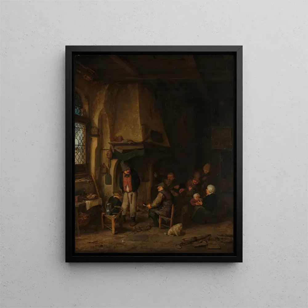 Gemälde Die Bauern beim Schlittschuhlaufen einem Interieur - Adriaen van Ostade | Kunstdruck