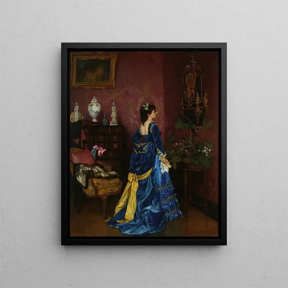 Gemälde Die blaue Robe - Auguste Toulmouche | Kunstdruck