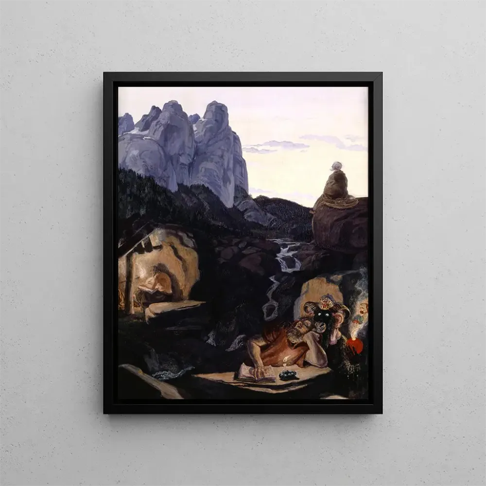 Gemälde Die drei Eremiten - Albert Welti | Kunstdruck