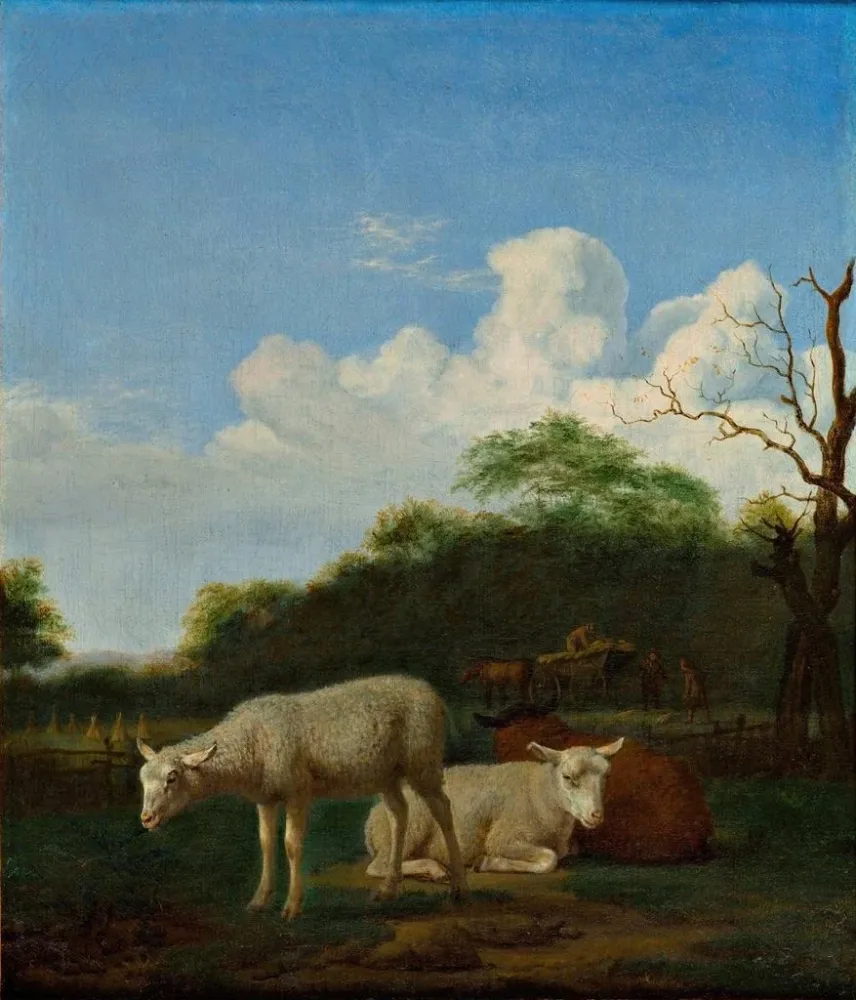 Gemälde Die drei Schafe - Adriaen van de Velde | Kunstdruck