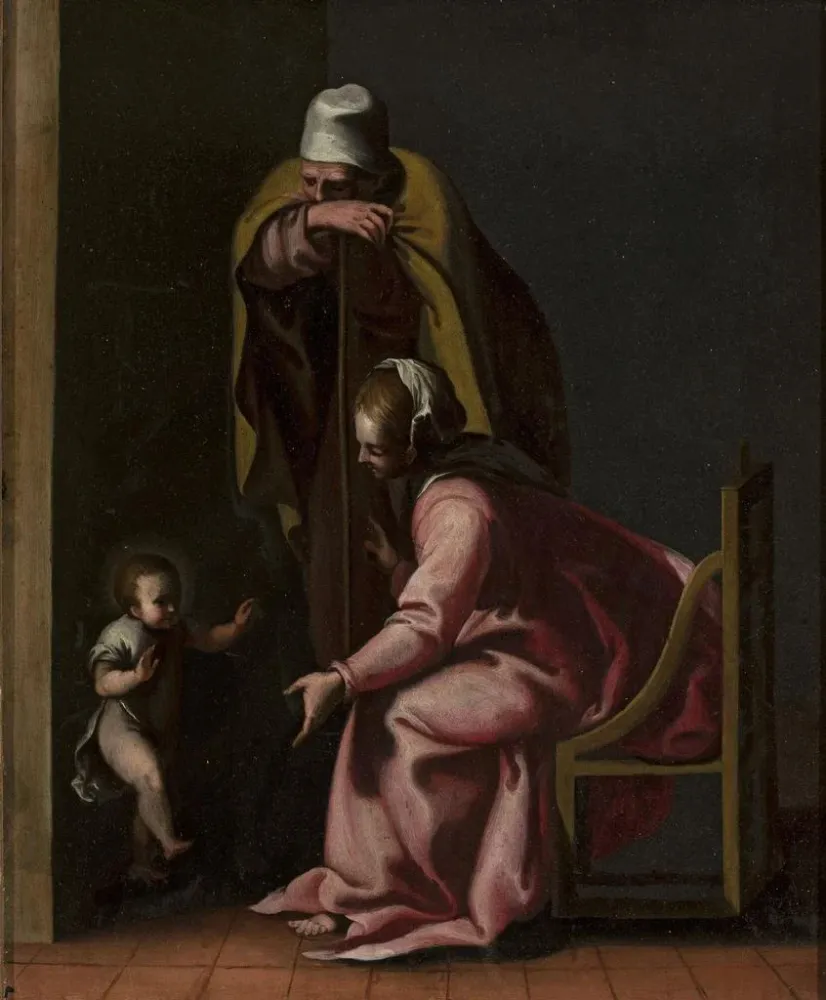 Gemälde Die ersten Schritte von Jesus - Anonym | Kunstdruck