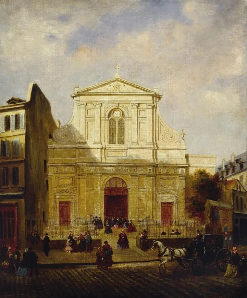 Gemälde Die Fassade der Kirche der Blancs-Manteaux 1865 - Anonym | Kunstdruck