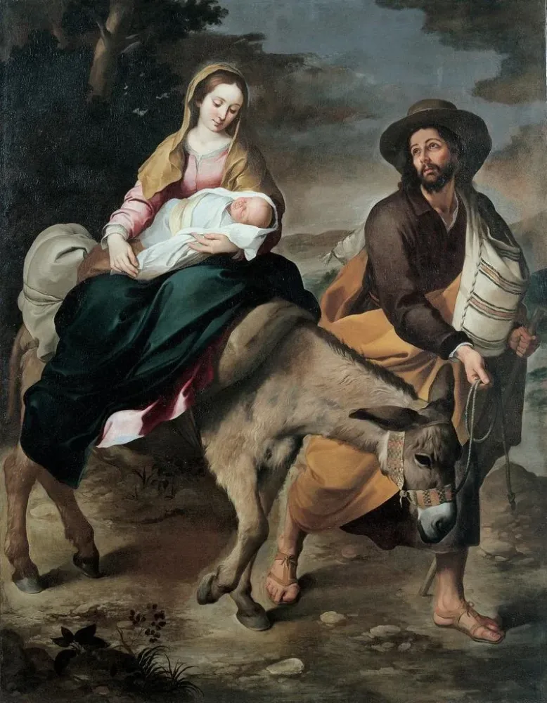 Gemälde Die Flucht nach Ägypten - Bartolomé Esteban Murillo | Kunstdruck