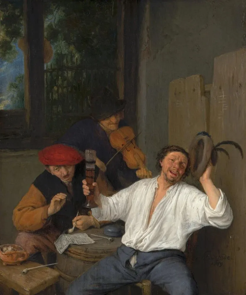 Gemälde Die fröhlichen Trinker - Adriaen van Ostade | Kunstdruck