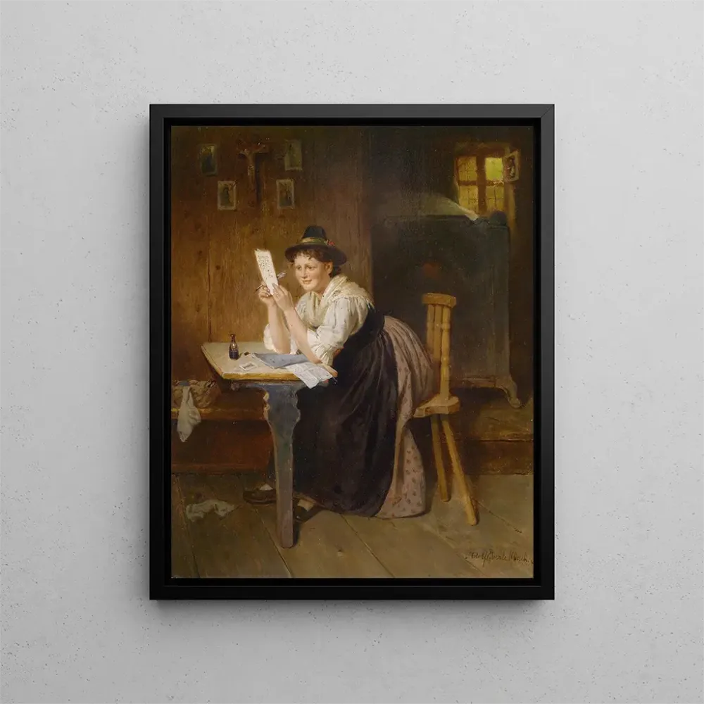 Gemälde Die gelungene Brief - Adolf Eberle | Kunstdruck