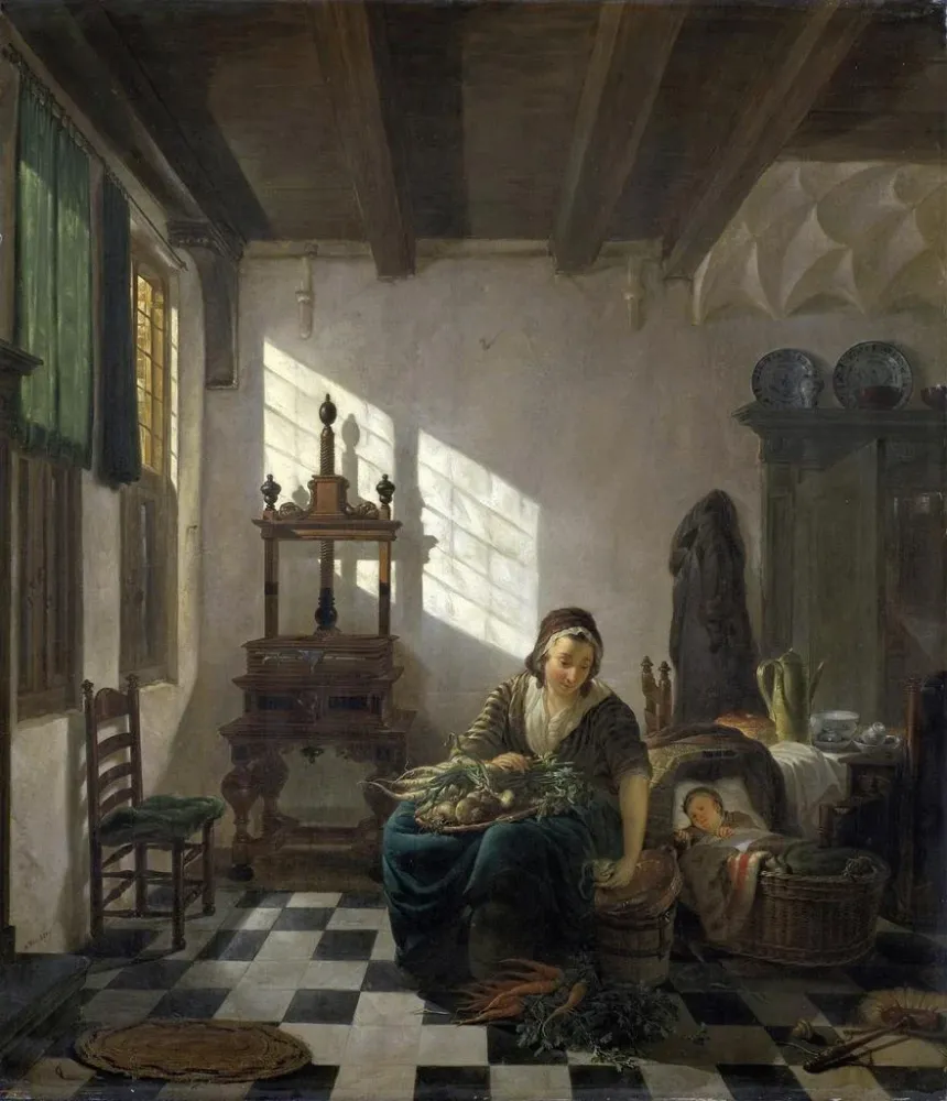 Gemälde Die Hausfrau - Abraham van Strij | Kunstdruck