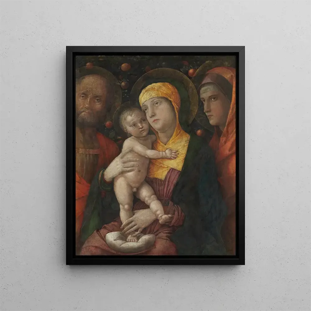 Gemälde Die Heilige Familie mit der heiligen Maria Magdalena - Andrea Mantegna | Kunstdruck