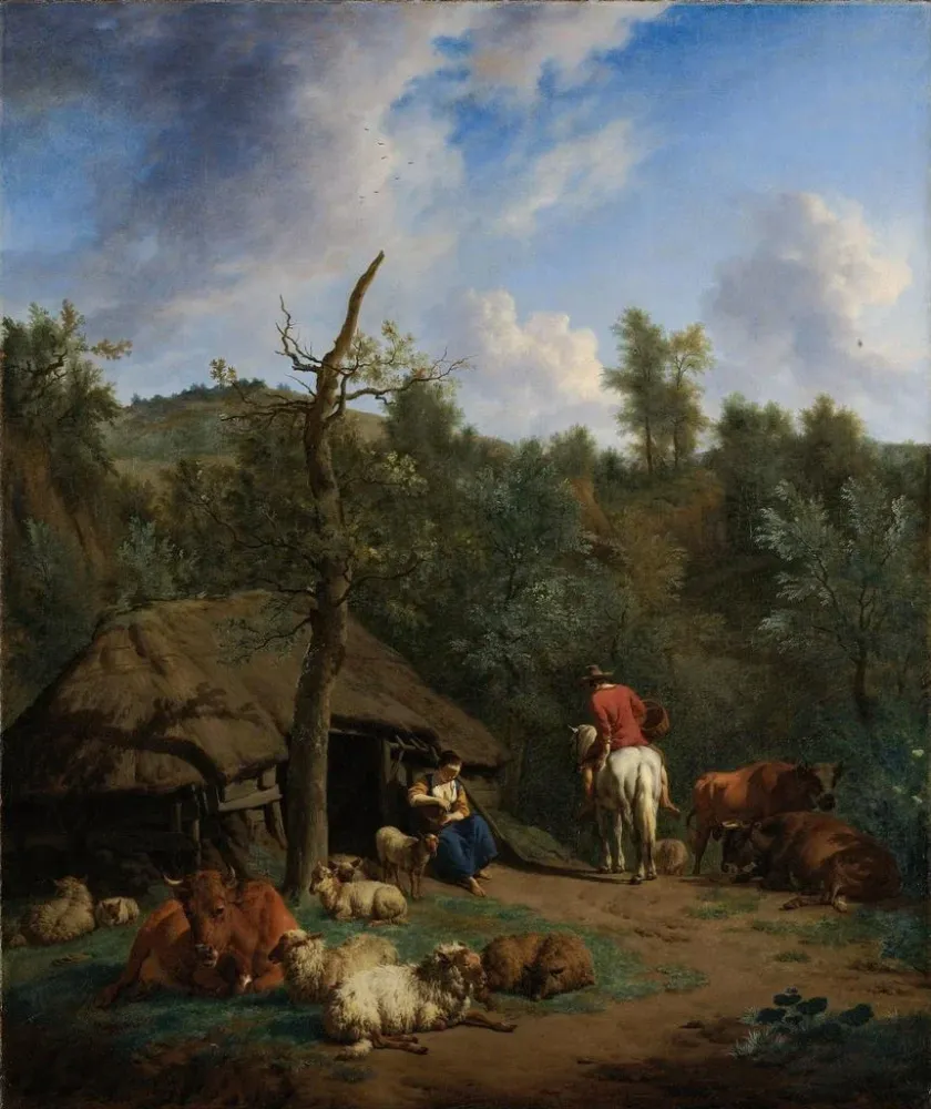 Gemälde Die Hütte - Adriaen van de Velde | Kunstdruck