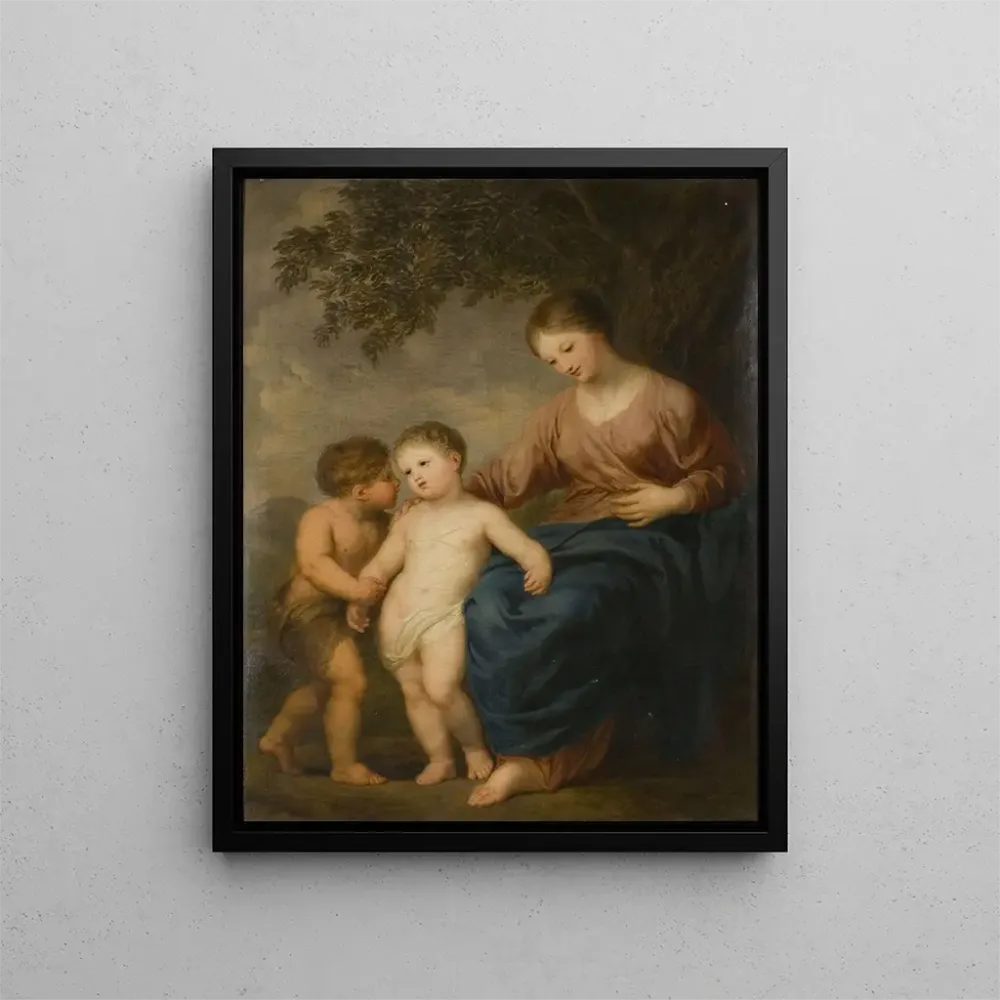Gemälde Die Jungfrau mit dem Jesuskind und Johannes dem Täufer - Andries Cornelis Lens | Kunstdruck