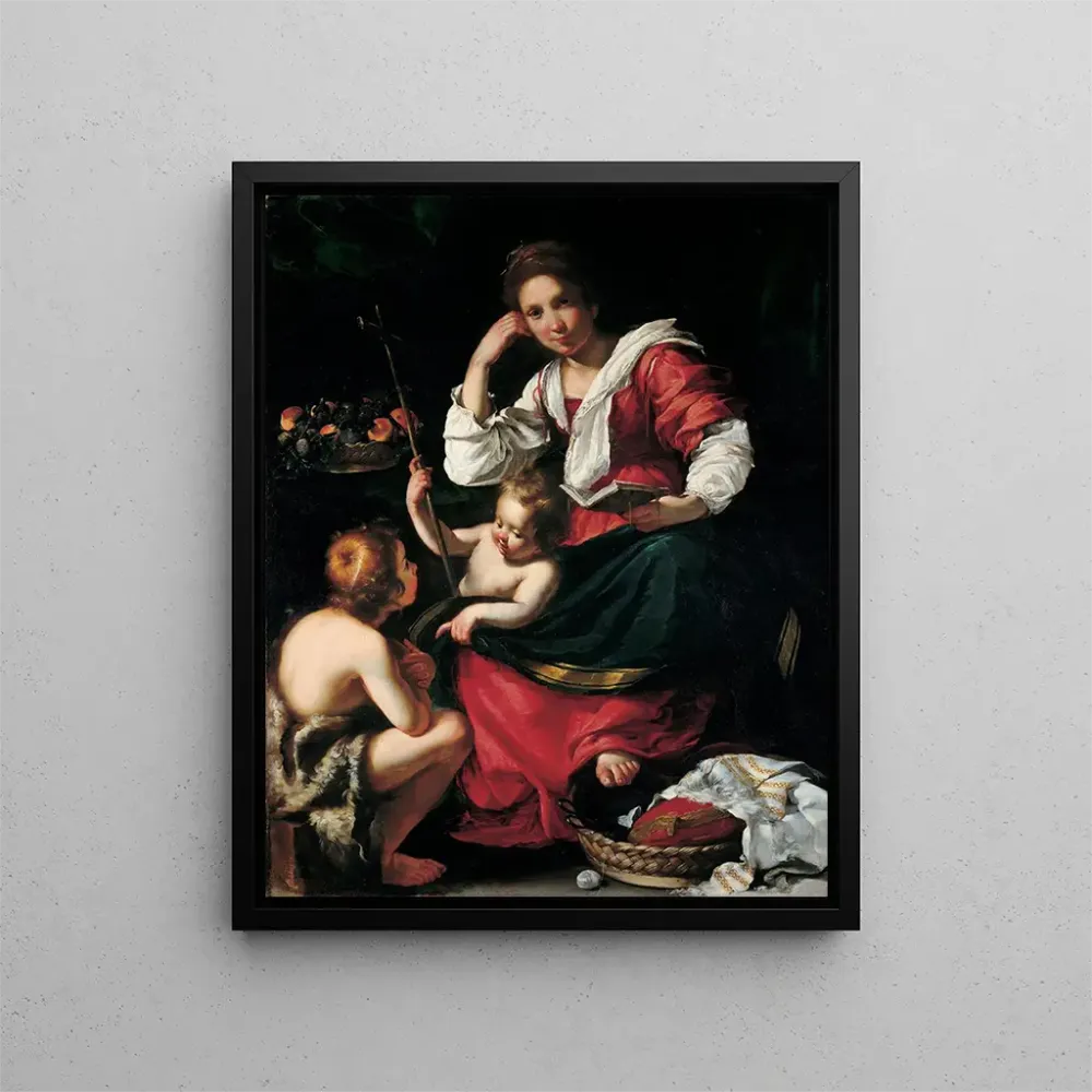 Gemälde Die Jungfrau mit dem Kind und dem heiligen Johannesknaben - Bernardo Strozzi | Kunstdruck