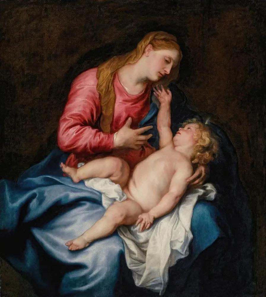Gemälde Die Jungfrau mit Kind - Antoine van Dyck | Kunstdruck