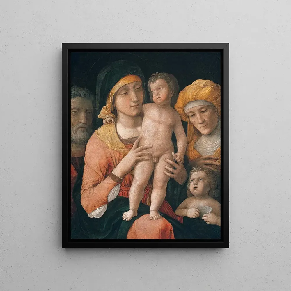 Gemälde Die Jungfrau mit Kind mit den Heiligen Joseph, Elisabeth und Johannes dem Täufer - Andrea Mantegna | Kunstdruck