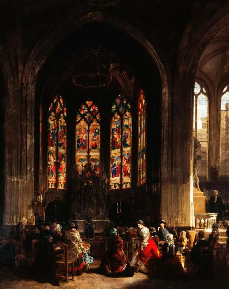 Gemälde Die Kapelle der Jungfrau, Kirche Saint-Gervais-Saint-Protais - Prosper Lafaye | Kunstdruck