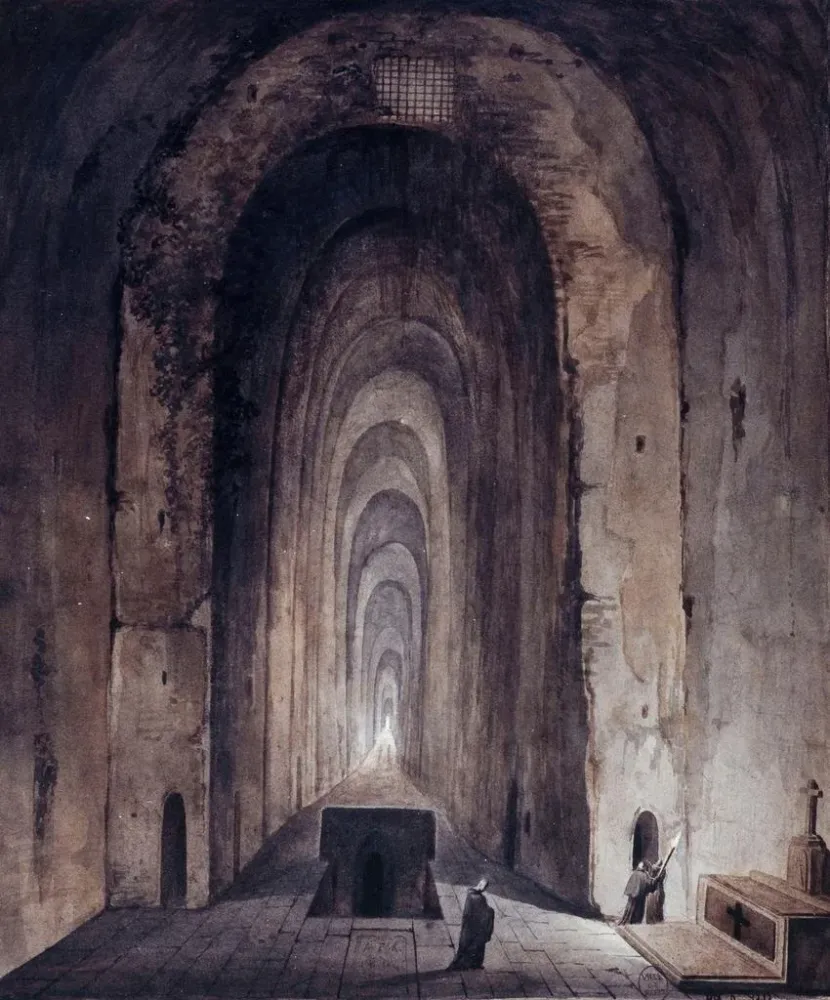 Gemälde Die Katakomben von Saint - Agnès Neapel - François Marius Granet | Kunstdruck