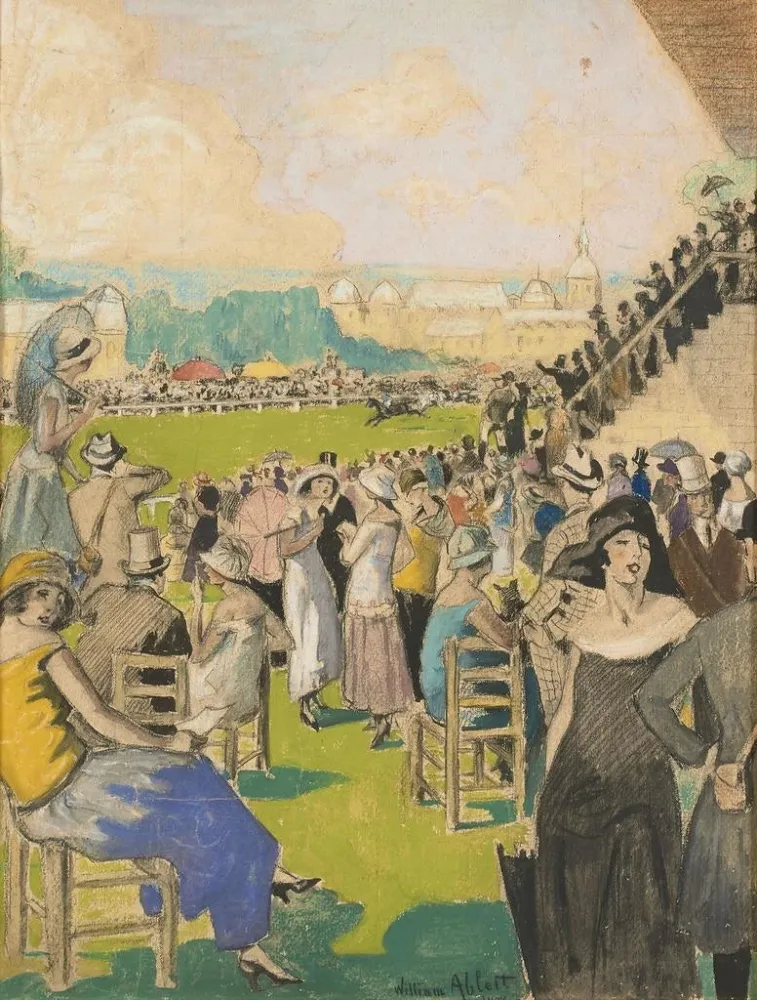 Gemälde Die Rennen Chantilly – William Albert Ablett | Kunstdruck