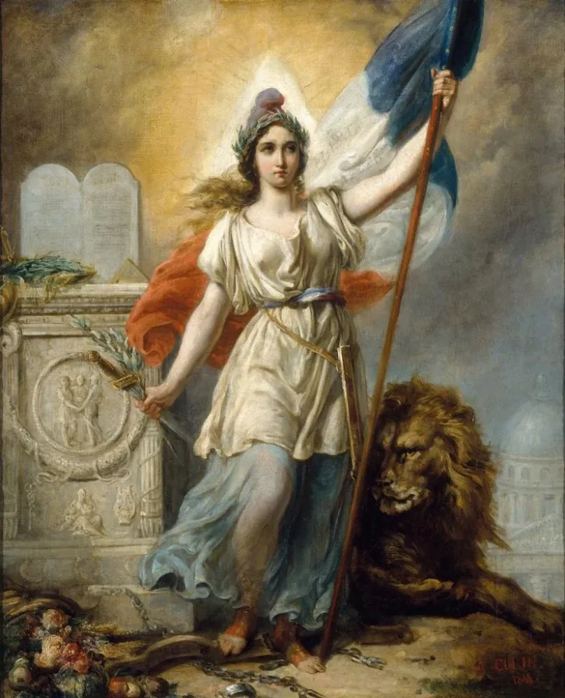 Gemälde Die Republik Skizze für den Wettbewerb von 1848 - Alexandre Marie Colin | Kunstdruck