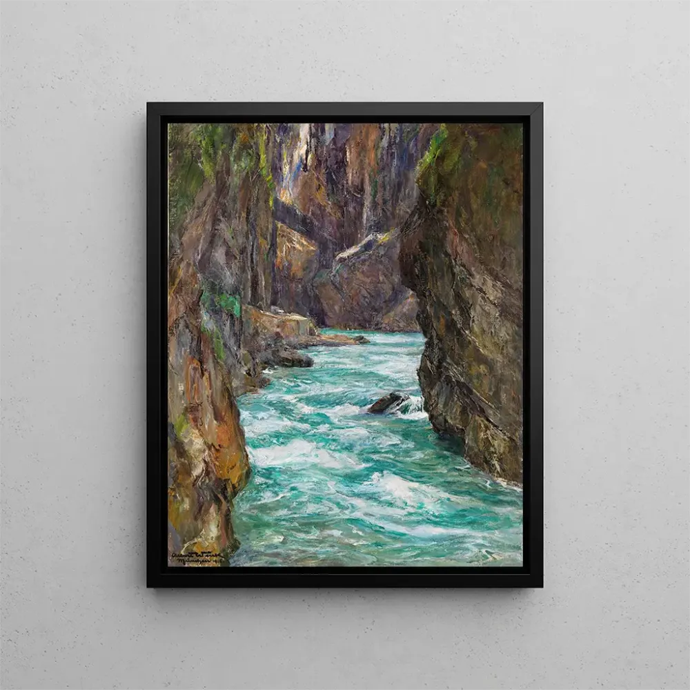 Gemälde Die Schluchten der Partnachklamm bei Partenkirchen - Albert Wenk