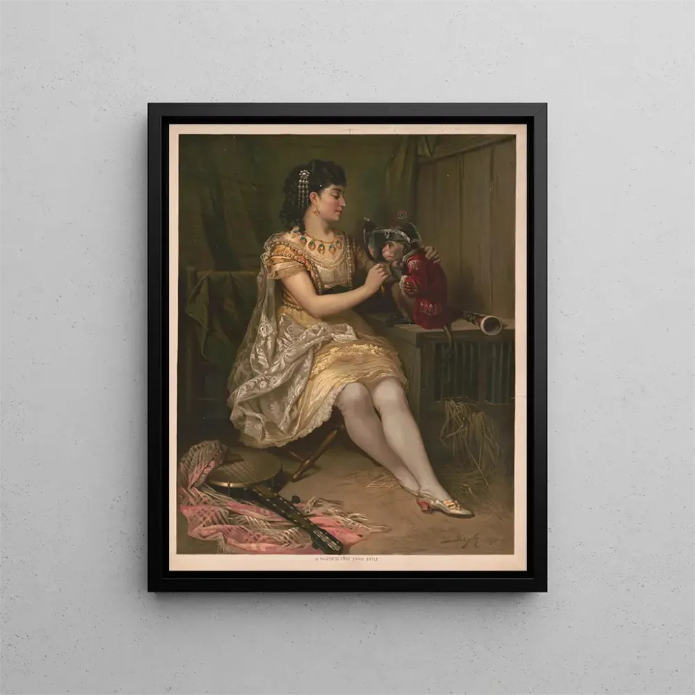 Gemälde Die Toilette des Affen - . C. Kaufmann | Kunstdruck