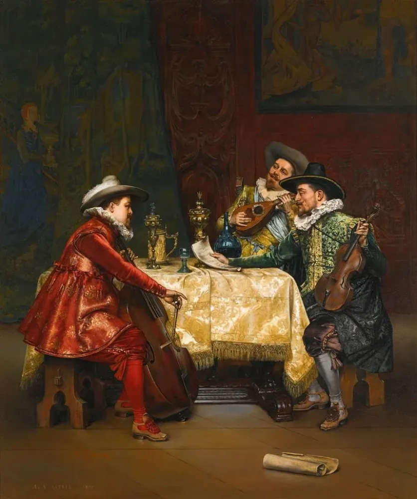 Gemälde Die Wiederholung - Adolphe Alexandre Lesrel | Kunstdruck