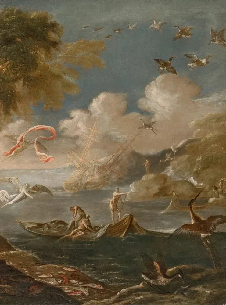 Gemälde Die wundersame Fischerei - Agostino Tassi | Kunstdruck