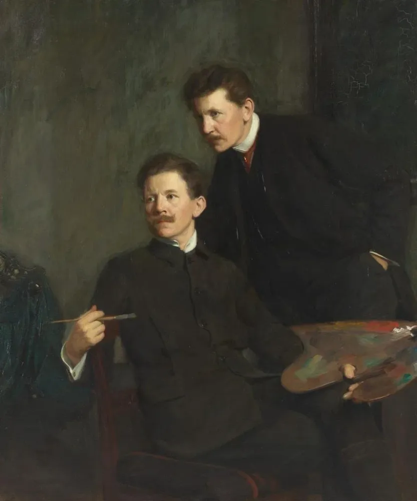 Gemälde Doppelporträt der Brüder Bernhard und Emil Sterman - Bernhard Störmann