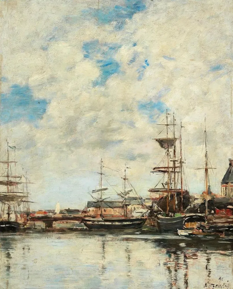 Gemälde Dunkerque Segelboote Kai - Eugène Boudin | Kunstdruck