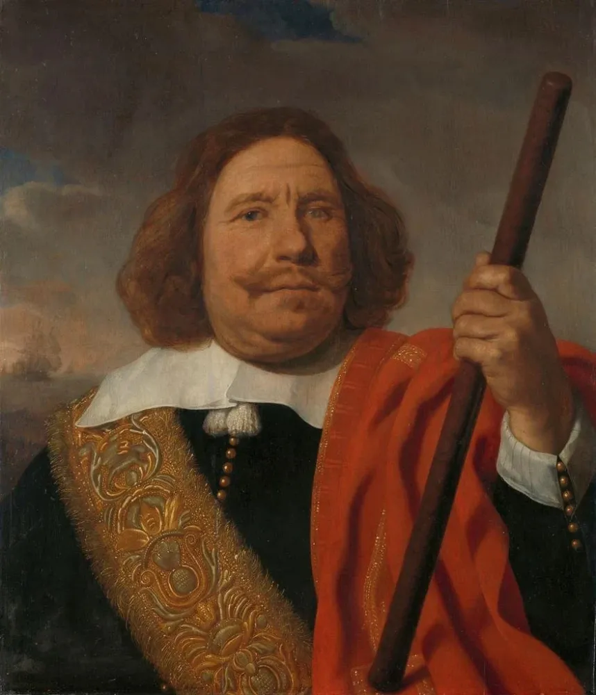 Gemälde Egbert Meeuwsz Cortenaer 1605-65 Vizeadmiral der Meuse Marine Rotterdam - Bartholomeus van der Helst | Kunstdruck