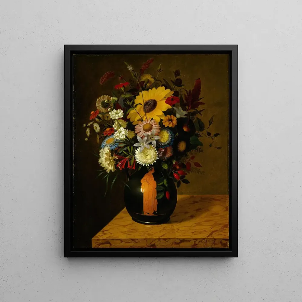 Gemälde Ein antiker Tontopf mit Blumen - Adolf Senff