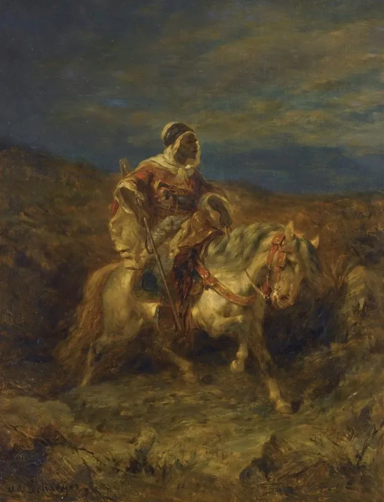 Gemälde Ein arabischer Späher auf Pferd - Adolf Schreyer | Kunstdruck