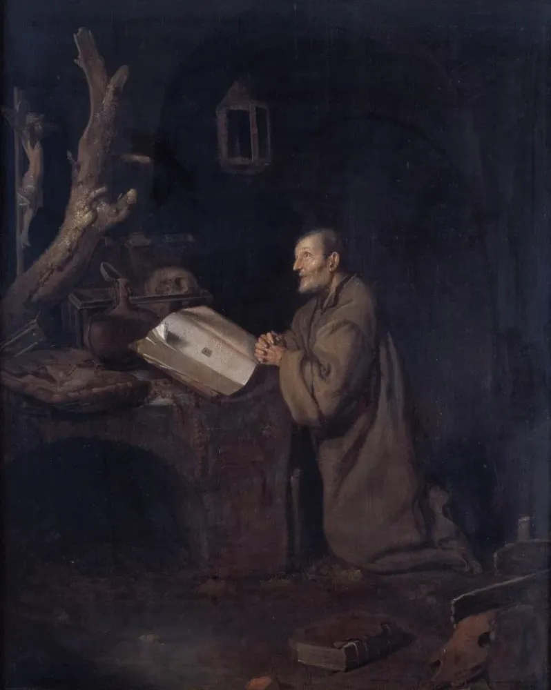 Gemälde Ein betender Einsiedler - Bartholomeus Maton | Kunstdruck