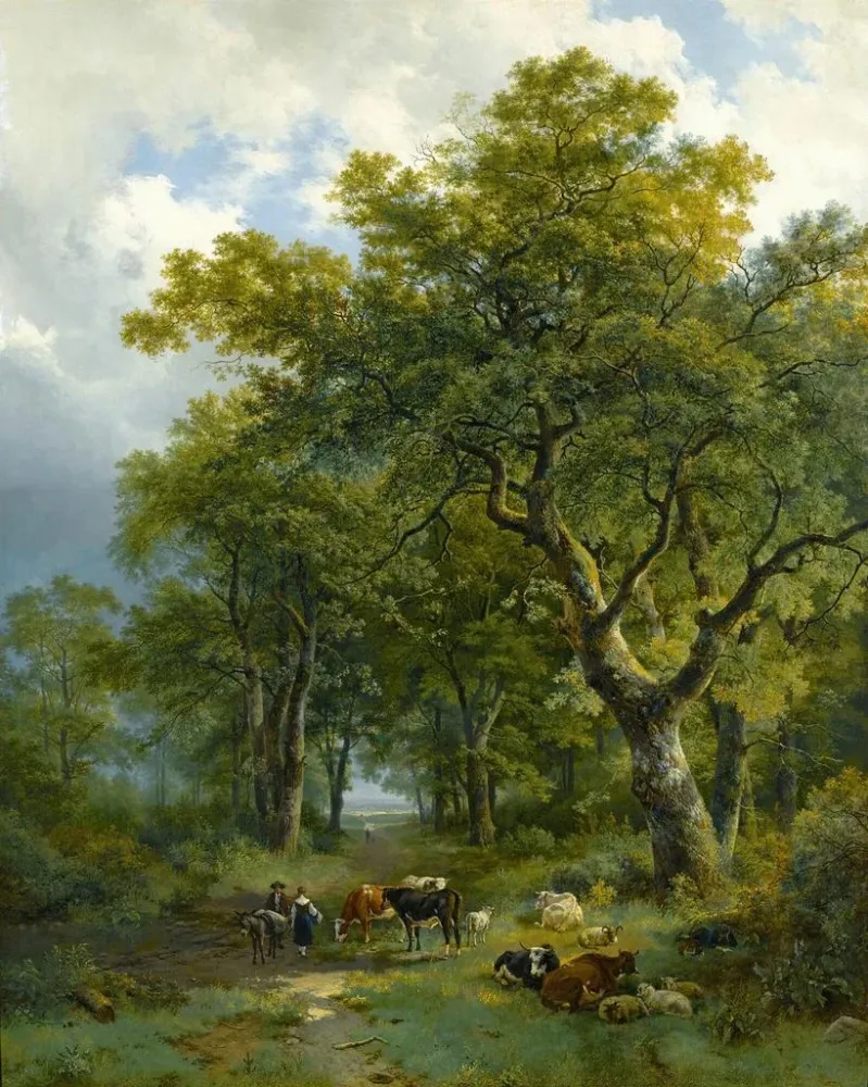 Gemälde Ein bewaldeter Pfad - Barend Cornelis Koekkoek | Kunstdruck
