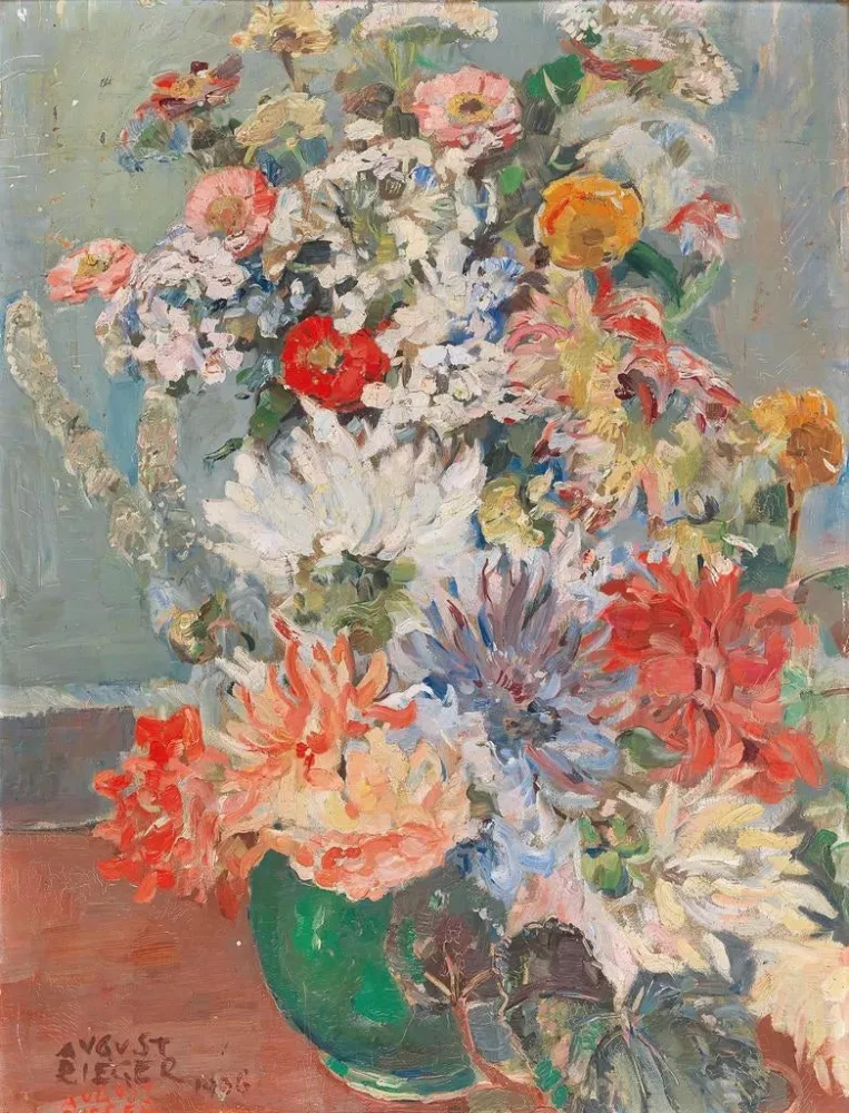 Gemälde Ein Blumenstrauß im Sommer - August Rieger