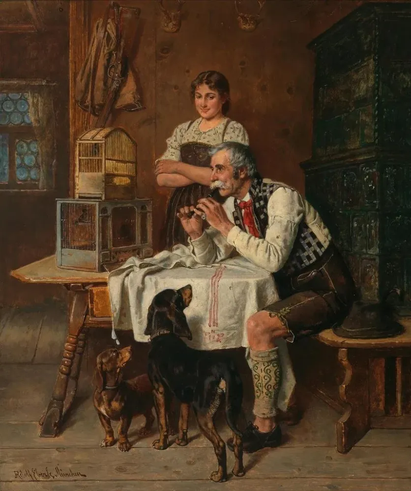 Gemälde Ein Konzert zu Hause - Adolf Eberle | Kunstdruck