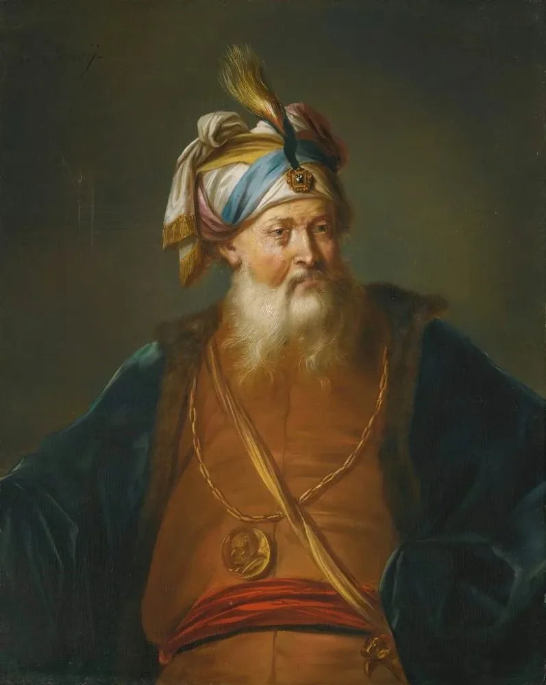 Gemälde Ein Mann mit Turban orientalischer Kleidung - Balthasar Beschey | Kunstdruck
