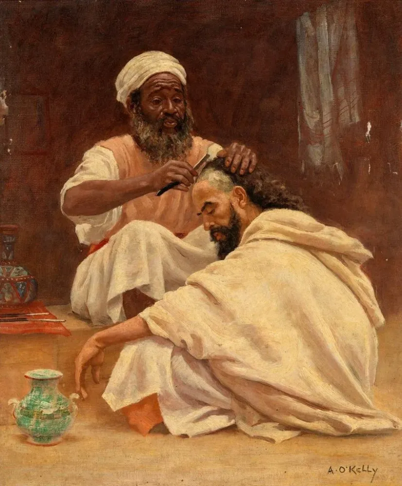 Gemälde Ein marokkanischer Barbier - Aloysius O'Kelly | Kunstdruck