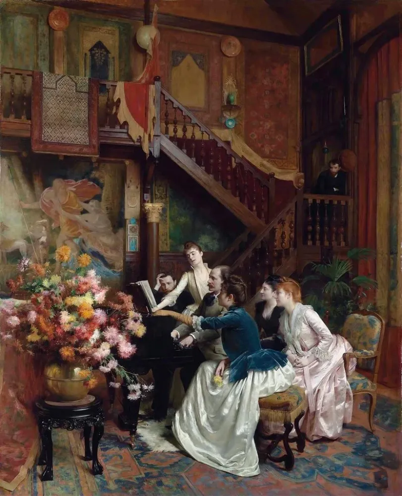 Gemälde Um ein Partitur herum - Albert Aublet | Kunstdruck