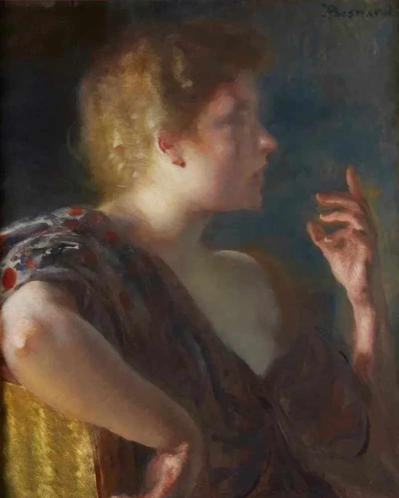 Gemälde Ein Porträt einer jungen Frau - Albert Besnard | Kunstdruck