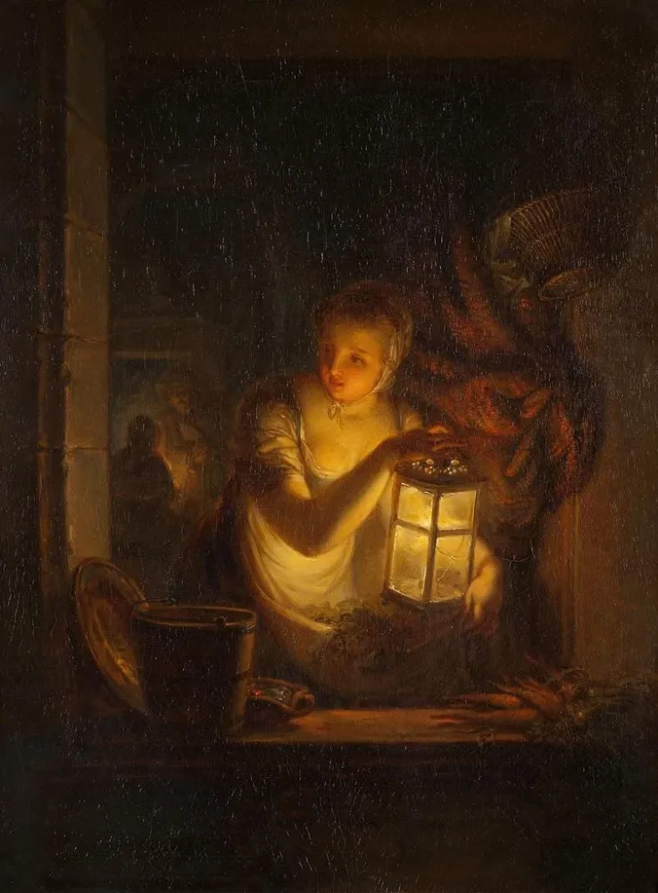 Gemälde Eine Frau mit Laterne - Alexander Laurus | Kunstdruck