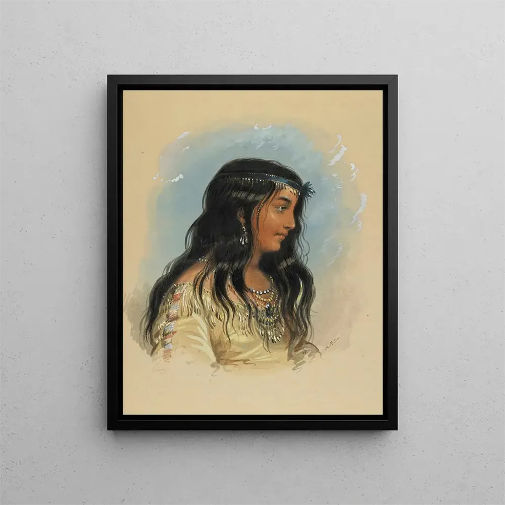 Gemälde Eine junge Frau aus der Flathead-tribe - Alfred Jacob Miller | Kunstdruck