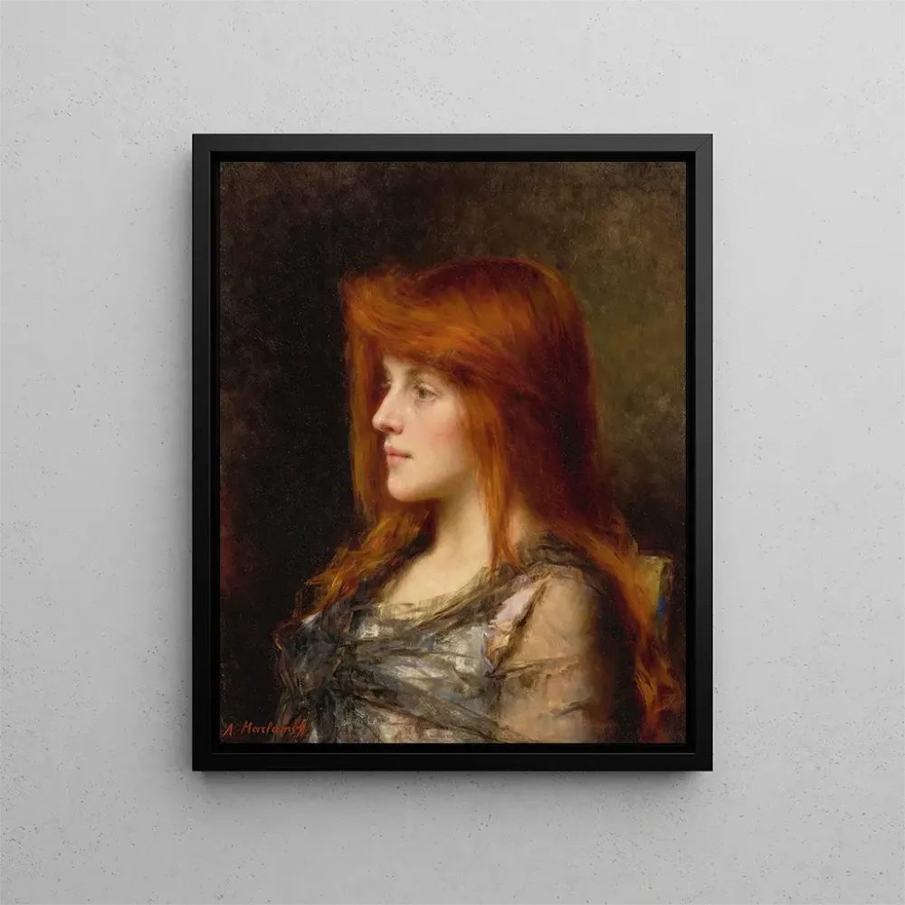 Gemälde Eine junge Frau mit kastanienbraunen Haaren - Alexei Harlamoff | Kunstdruck