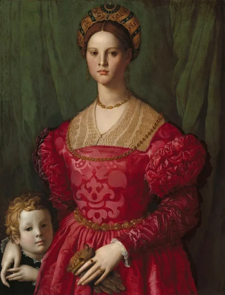 Gemälde Eine junge Frau und ihr kleiner Junge - Agnolo Bronzino