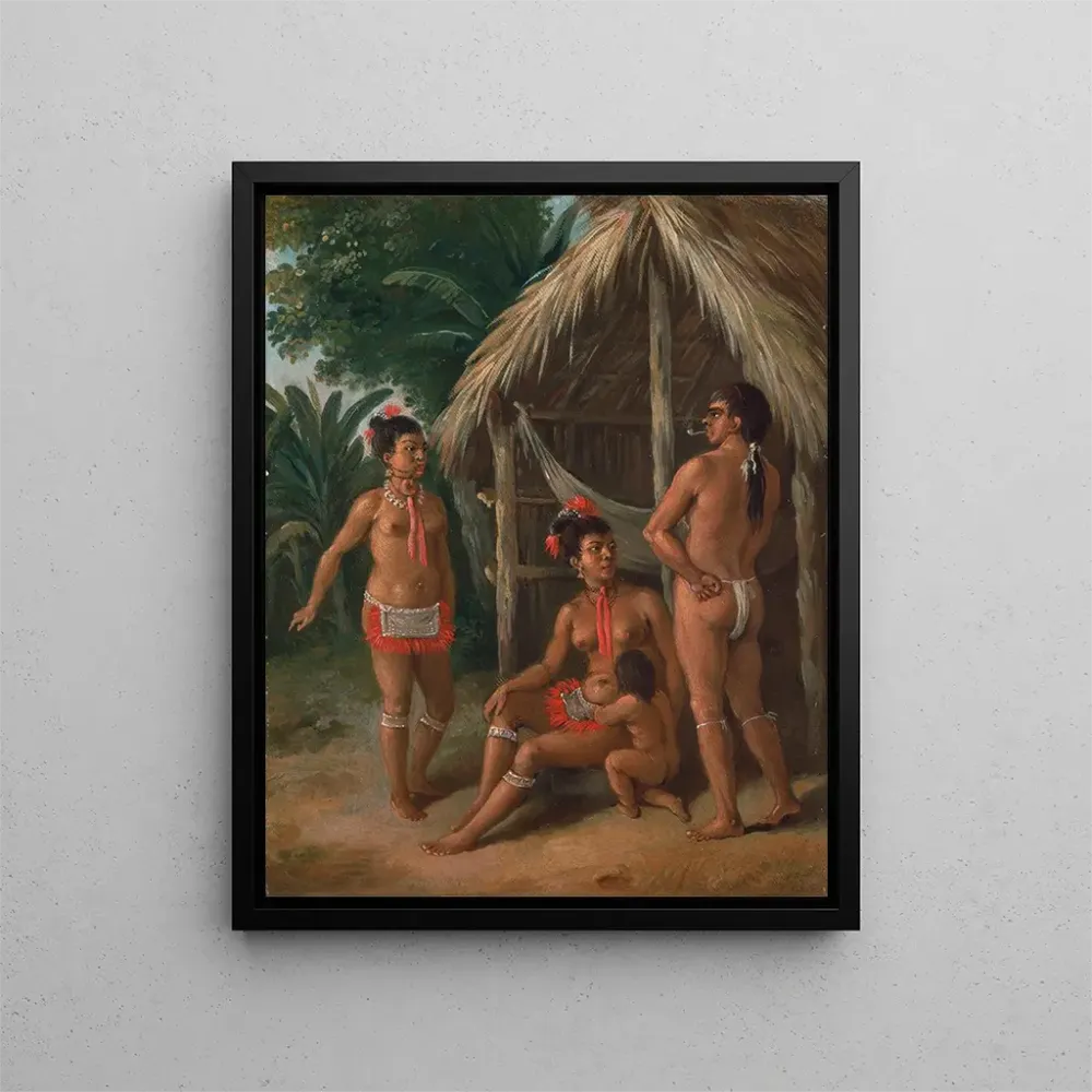 Gemälde Eine karibische Familie aus den Leeward-Inseln vor einer Hütte - Agostino Brunias | Kunstdruck