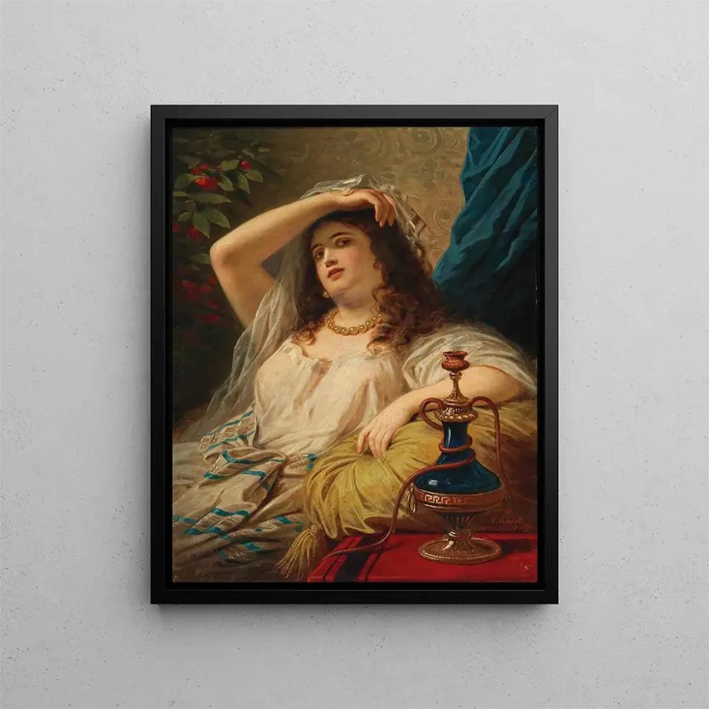 Gemälde Eine Odaliske mit Wasserpfeife - Anton Ebert | Kunstdruck