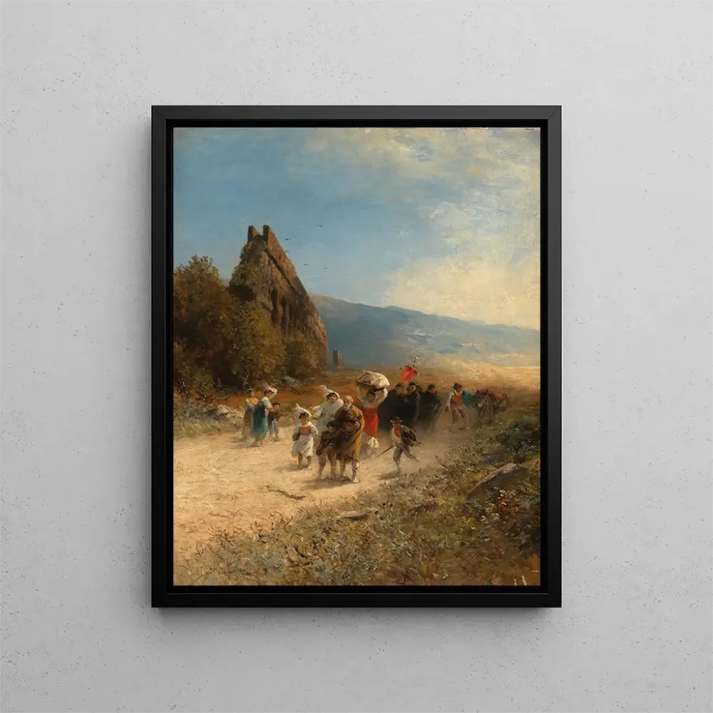 Gemälde Eine Prozession auf dem römischen Land - Albert Flamm | Kunstdruck