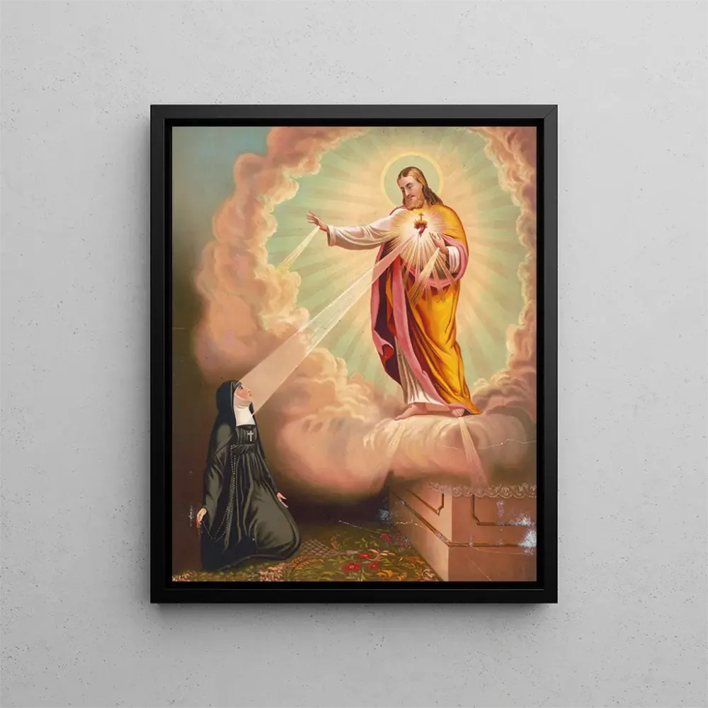Gemälde Erscheinung des Heiligsten Herzens Jesu - Anonym | Kunstdruck