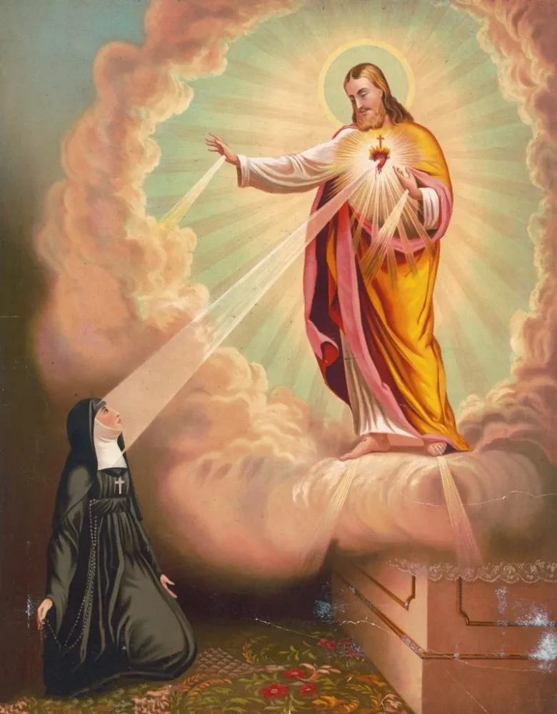 Gemälde Erscheinung des Heiligsten Herzens Jesu - Anonym | Kunstdruck