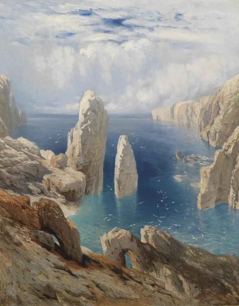 Gemälde Falaise abrupte - August Schaeffer von Wienwald | Kunstdruck