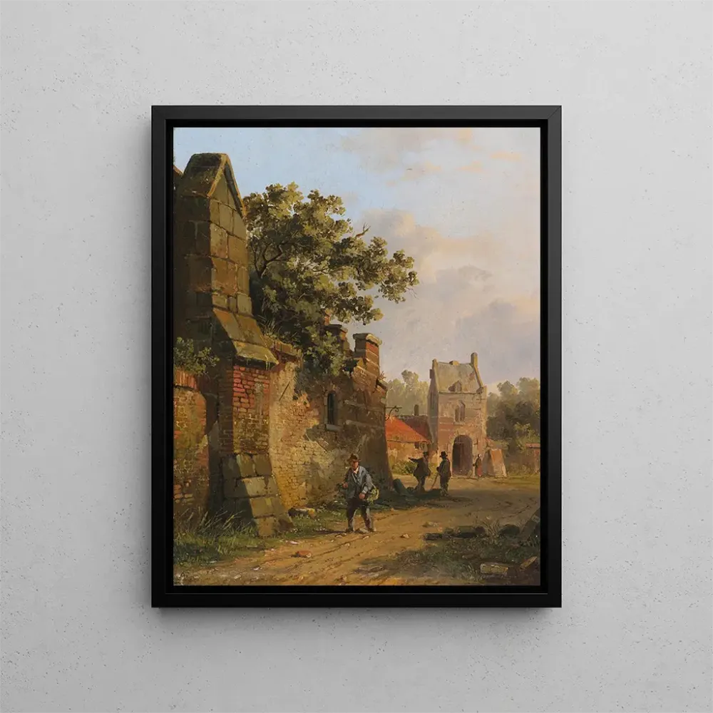 Gemälde Figuren einer Stadtmauer - Adrianus Eversen | Kunstdruck
