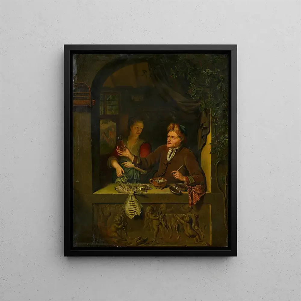 Gemälde Fischhändler und Frau mit Bierkrug - Anonym | Kunstdruck