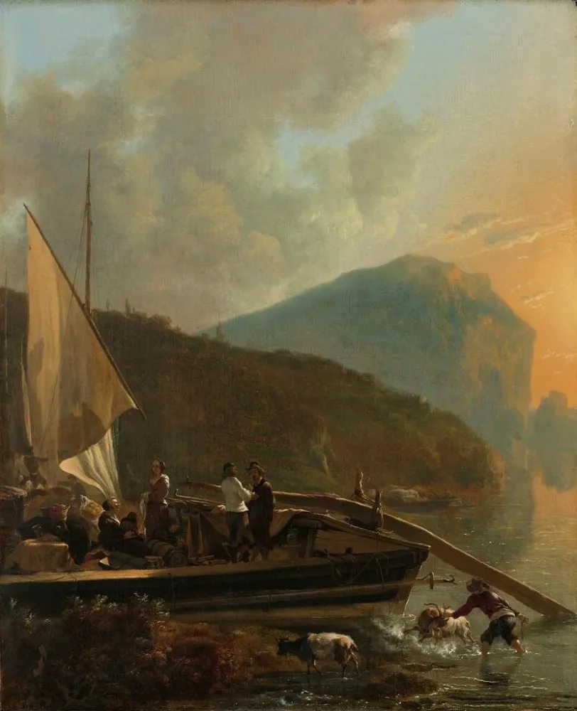 Gemälde Flusslandschaft im italienischen Stil - Adam Pynacker | Kunstdruck